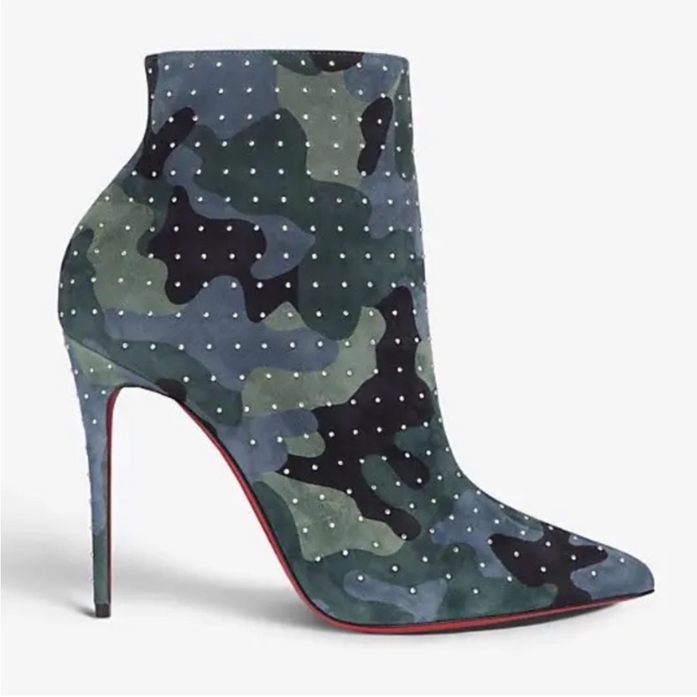 Christian Louboutin So Kate booty plume Camou Crystal accent RETAIL 1,310 - Picture 2 of 10